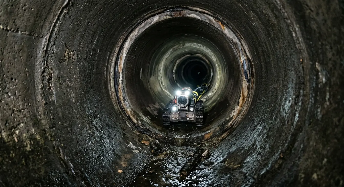 Robotic sewer camera inspecting pipe interior for Drain Snake Service in Tuba City